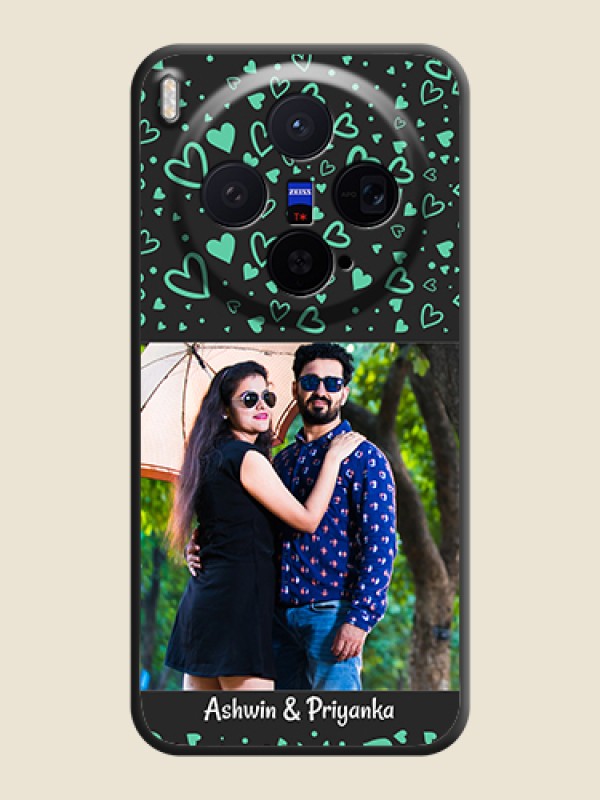 Custom Sea Green Indefinite Love Pattern on Photo On Space Black Custom Soft Matte Mobile Back Cover - Vivo X300 5G