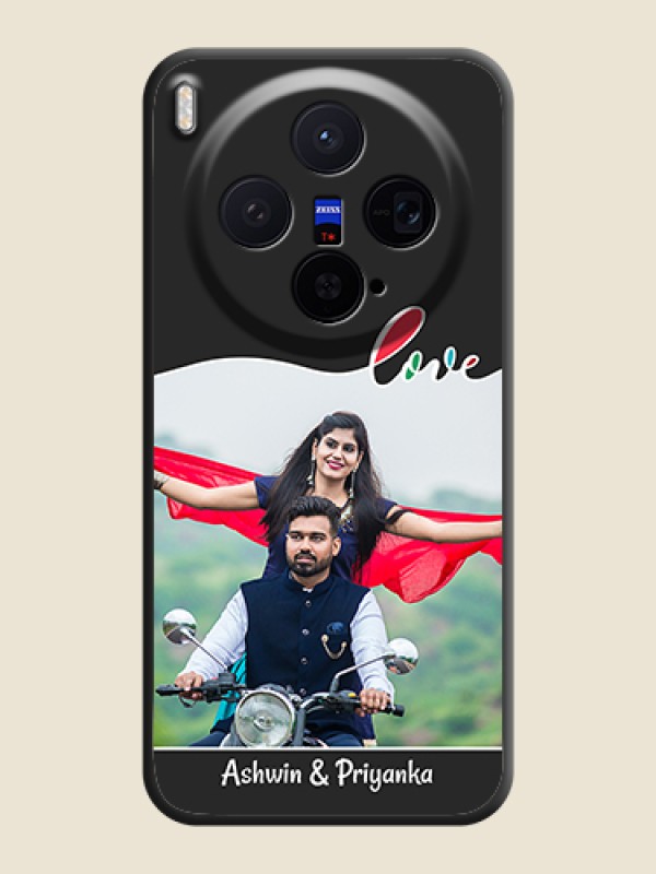 Custom Fall in Love Pattern with Picture on Photo On Space Black Custom Soft Matte Mobile Back Cover - Vivo X300 5G