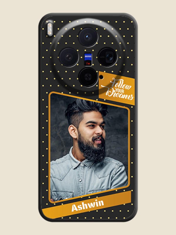 Custom Follow Your Dreams with White Dots On Space Black Custom Soft Matte Mobile Back Cover - Vivo X300 5G