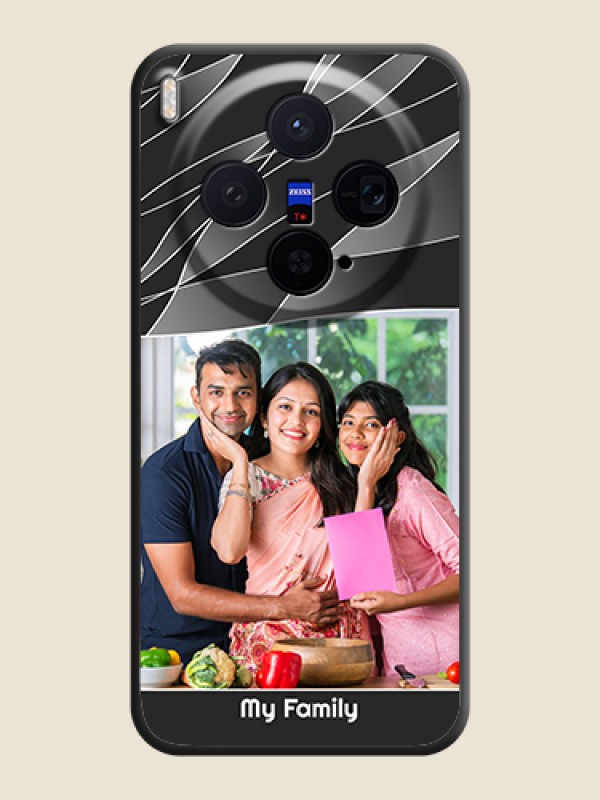 Custom Mixed Wave Lines on Photo On Space Black Custom Soft Matte Mobile Back Cover - Vivo X300 5G