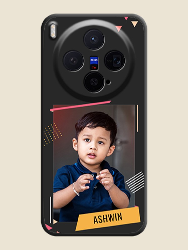Custom Photo Frame with Triangle Small Dots on Photo On Space Black Custom Soft Matte Mobile Back Cover - Vivo X300 5G