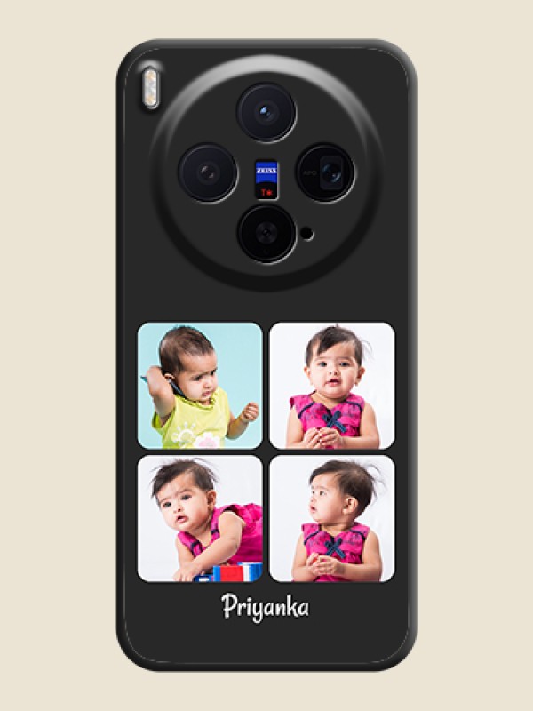 Custom Floral Art with 6 Image Holder on Photo On Space Black Custom Soft Matte Mobile Back Cover - Vivo X300 5G