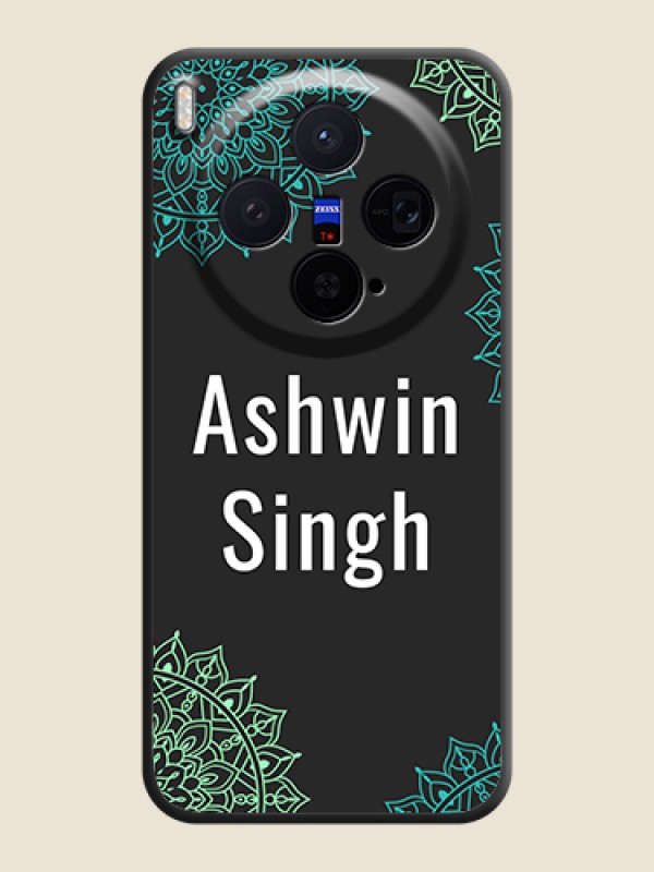 Custom Your Name with Floral Design On Space Black Custom Soft Matte Mobile Back Cover - Vivo X300 5G