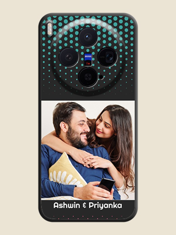 Custom Faded Dots with Grunge Photo Frame and Text On Space Black Custom Soft Matte Mobile Back Cover - Vivo X300 5G