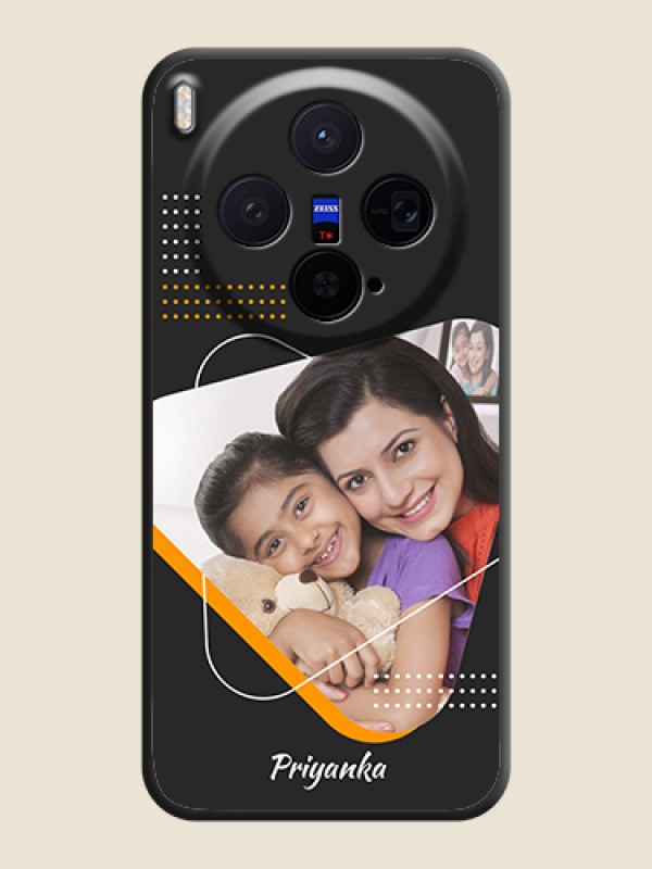 Custom Yellow Triangle on Photo On Space Black Custom Soft Matte Mobile Back Cover - Vivo X300 5G