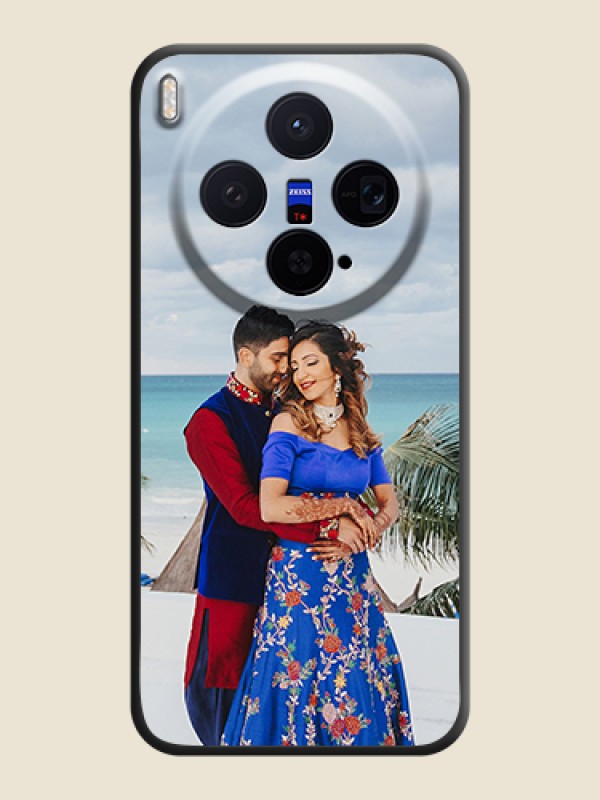 Custom Full Single Pic Upload On Space Black Custom Soft Matte Mobile Back Cover - Vivo X300 5G
