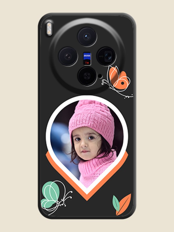 Custom Upload Pic With Simple Butterly Design On Space Black Custom Soft Matte Mobile Back Cover - Vivo X300 5G