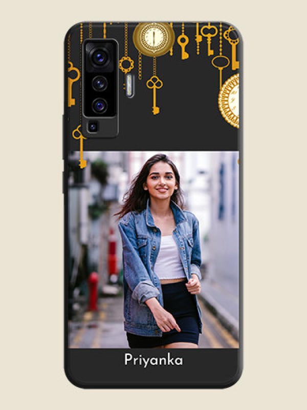 Custom Decorative Design with Text on Space Black Custom Soft Matte Back Cover - Vivo X50 