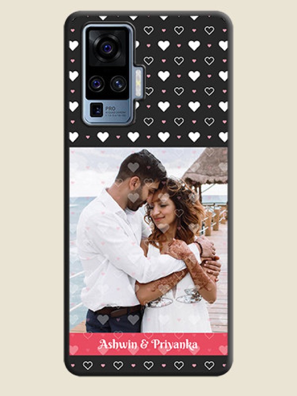 Custom White Color Love Symbols with Text Design - Photo on Space Black Soft Matte Phone Cover - Vivo X50 Pro 5G