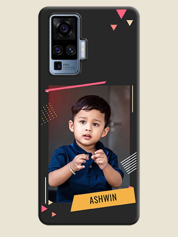 Custom Photo Frame with Triangle Small Dots - Photo on Space Black Soft Matte Back Cover - Vivo X50 Pro 5G