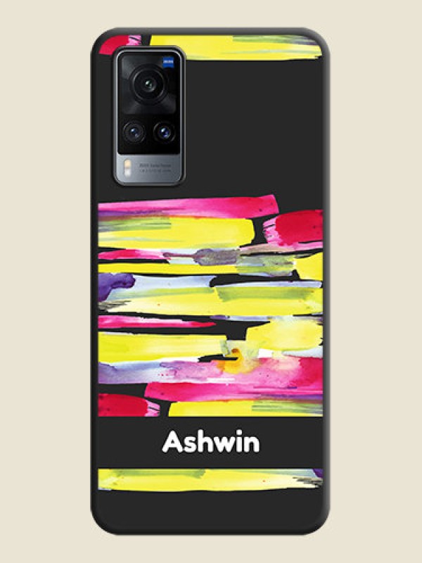Custom Brush Coloured on Space Black Personalized Soft Matte Phone Covers - Vivo X60