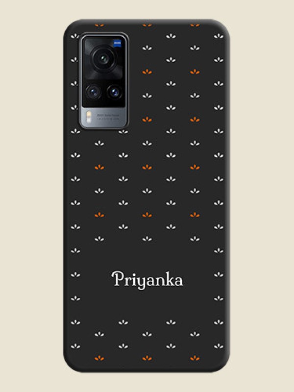 Custom Simple Pattern With Custom Text On Space Black Personalized Soft Matte Phone Covers -Vivo X60 5G