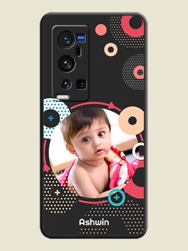 Custom Multicoloured Round Image on Personalised Space Black Soft Matte Cases - Vivo X60 Pro Plus