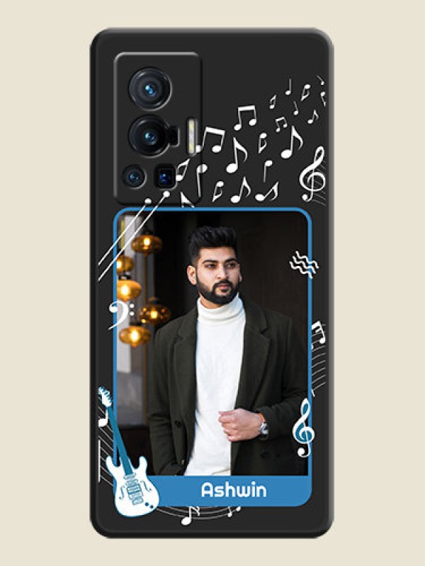Custom Musical Theme Design with Text on Photo on Space Black Soft Matte Mobile Case - Vivo X70 Pro 5G