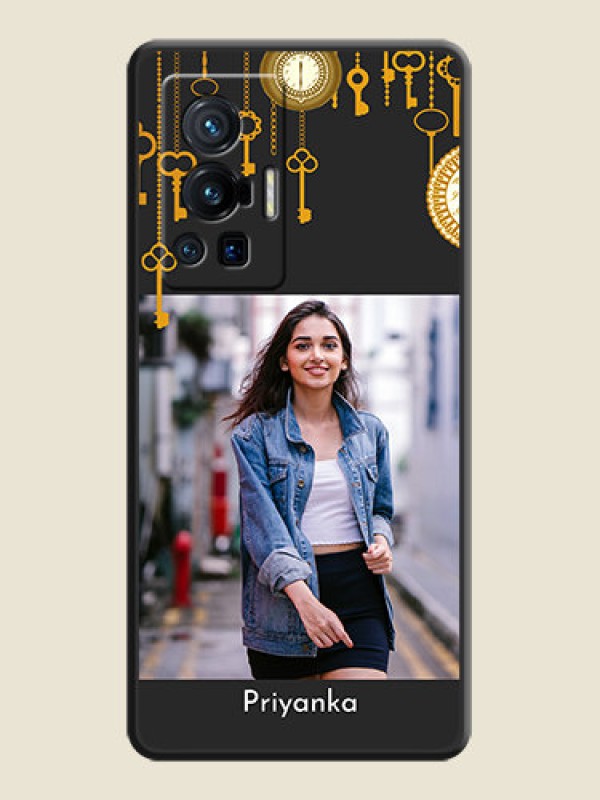 Custom Decorative Design with Text on Space Black Custom Soft Matte Back Cover - Vivo X70 Pro 5G