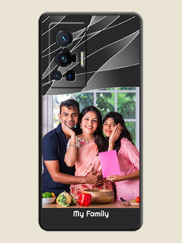 Custom Mixed Wave Lines on Photo on Space Black Soft Matte Mobile Cover - Vivo X70 Pro 5G