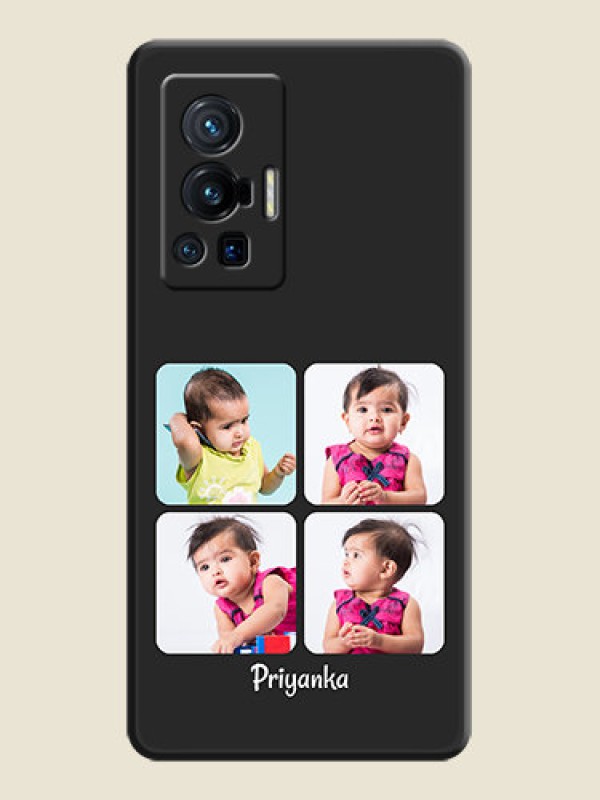 Custom Floral Art with 6 Image Holder on Photo on Space Black Soft Matte Mobile Case - Vivo X70 Pro 5G