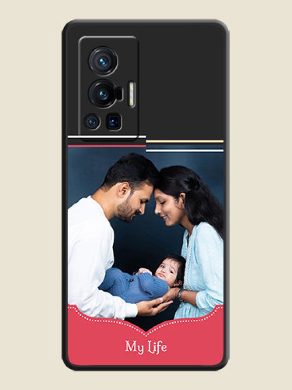 Custom Classic Plain Design with Name on Photo on Space Black Soft Matte Phone Cover - Vivo X70 Pro 5G