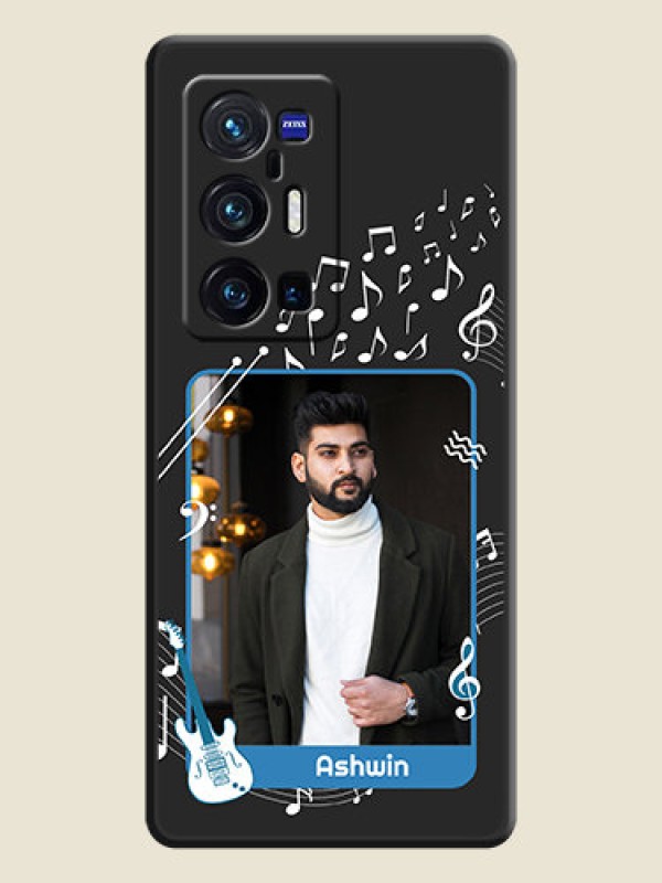 Custom Musical Theme Design with Text on Photo on Space Black Soft Matte Mobile Case - Vivo X70 Pro Plus 5G