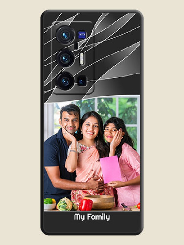 Custom Mixed Wave Lines on Photo on Space Black Soft Matte Mobile Cover - Vivo X70 Pro Plus 5G