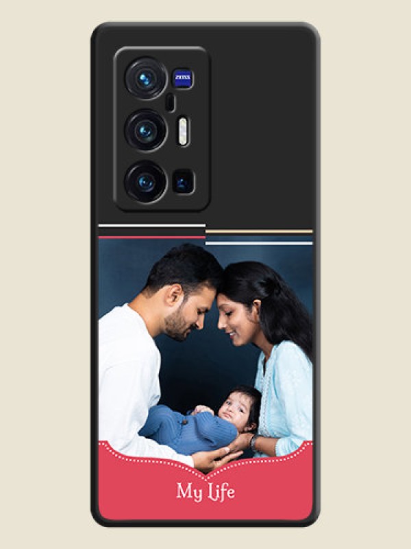 Custom Classic Plain Design with Name on Photo on Space Black Soft Matte Phone Cover - Vivo X70 Pro Plus 5G
