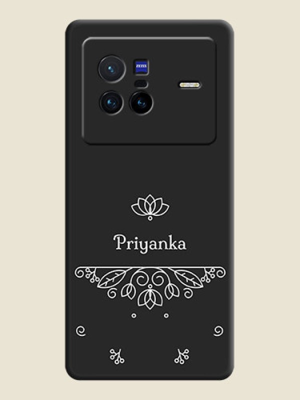 Custom Lotus Garden Custom Text On Space Black Personalized Soft Matte Phone Covers -Vivo X80 5G