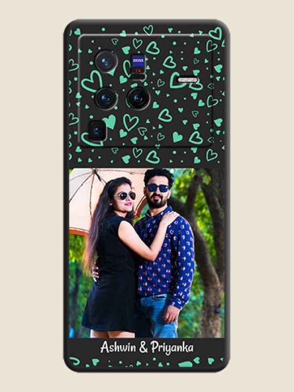 Custom Sea Green Indefinite Love Pattern on Photo on Space Black Soft Matte Mobile Cover - Vivo X80 Pro 5G