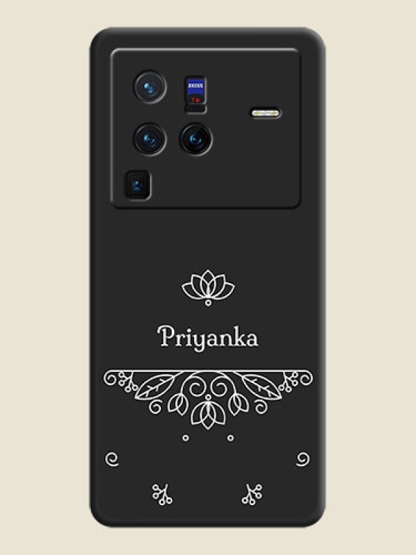 Custom Lotus Garden Custom Text On Space Black Personalized Soft Matte Phone Covers -Vivo X80 Pro 5G