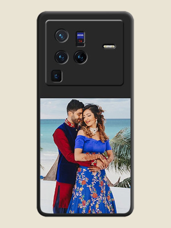 Custom Image Upload With Space Black Color On Custom Soft Matte Mobile Back Cover - Vivo X80 Pro 5G