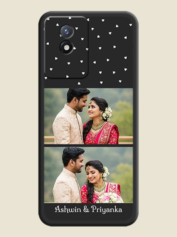 Custom Miniature Love Symbols with Name on Space Black Custom Soft Matte Back Cover - Vivo Y02t