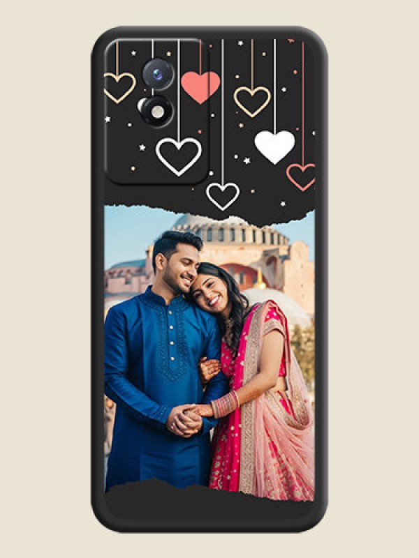 Custom Love Hangings with Splash Wave Picture on Space Black Custom Soft Matte Phone Back Cover - Vivo Y02t