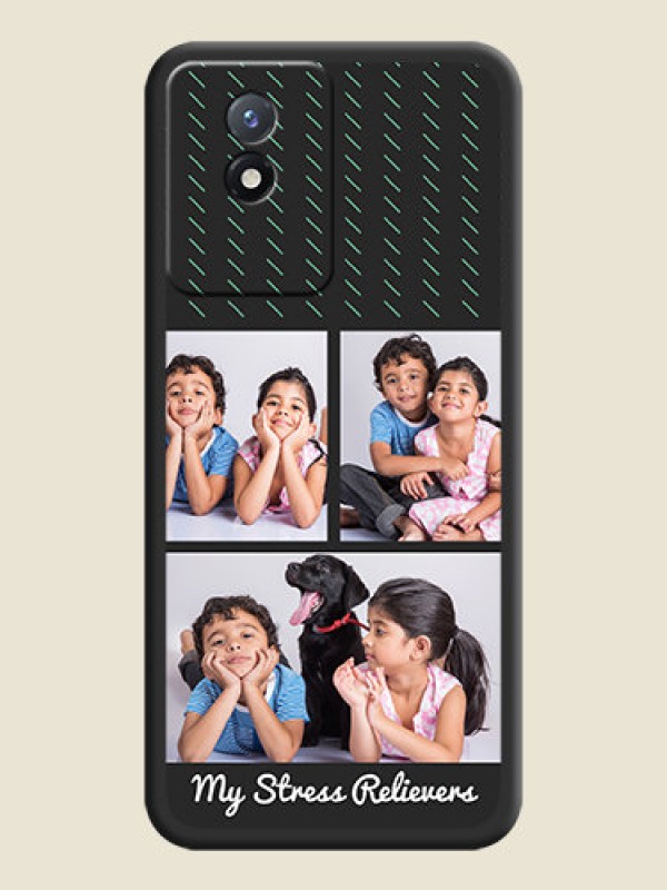 Custom Cross Dotted Pattern with 2 Image Holder  on Personalised Space Black Soft Matte Cases - Vivo Y02t