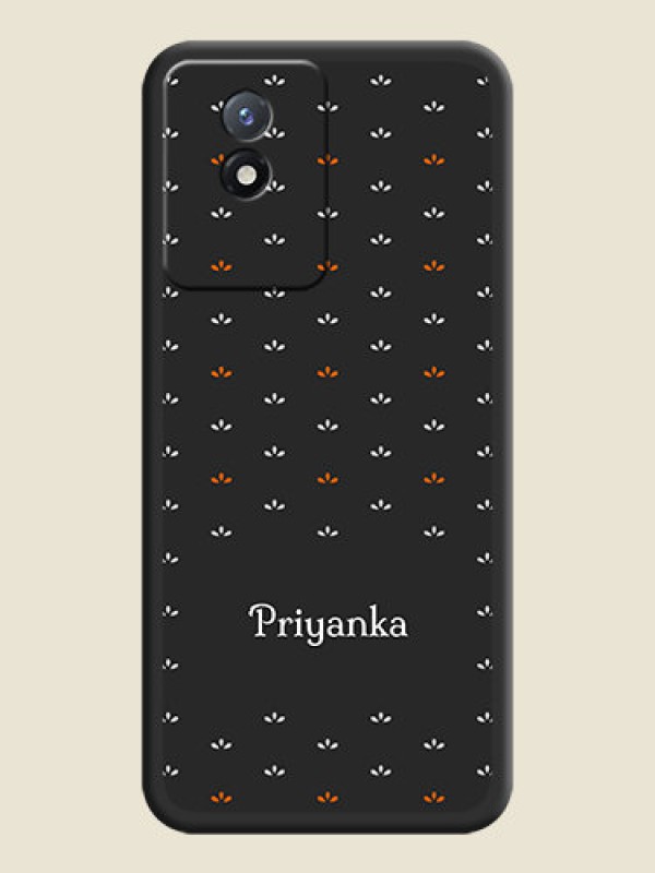 Custom Simple Pattern With Custom Text On Space Black Personalized Soft Matte Phone Covers -Vivo Y02T