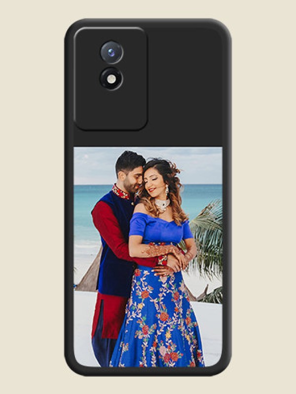 Custom Image Upload With Space Black Color On Custom Soft Matte Mobile Back Cover - Vivo Y02T