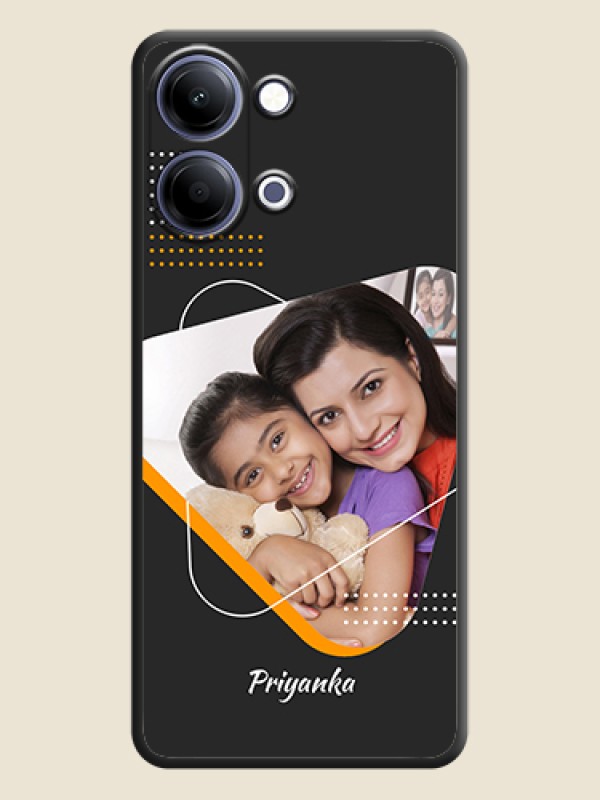 Custom Yellow Triangle on Photo On Space Black Custom Soft Matte Mobile Back Cover - Vivo Y05 4G