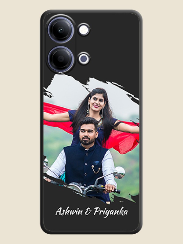 Custom Grunge Brush Strokes on Photo On Space Black Custom Soft Matte Mobile Back Cover - Vivo Y11 5G