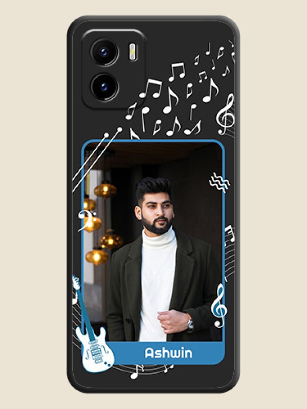 Custom Musical Theme Design with Text on Photo on Space Black Soft Matte Mobile Case - Vivo Y15c