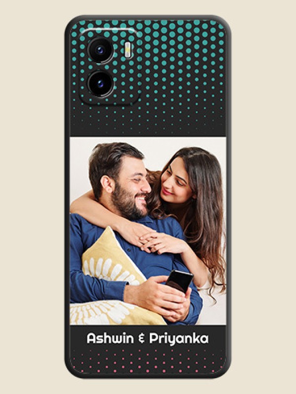 Custom Faded Dots with Grunge Photo Frame and Text on Space Black Custom Soft Matte Phone Cases - Vivo Y15c