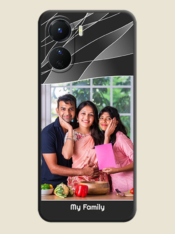Custom Mixed Wave Lines on Photo on Space Black Soft Matte Mobile Cover - Vivo Y16