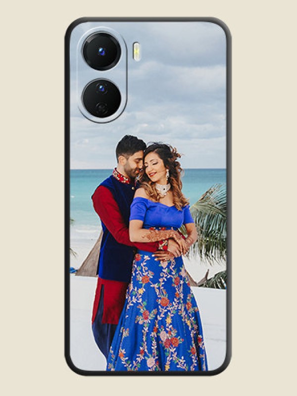 Custom Full Single Pic Upload On Space Black Personalized Soft Matte Phone Covers -Vivo Y16