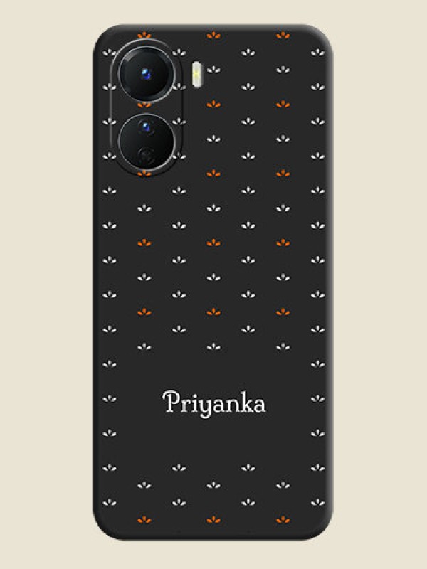 Custom Simple Pattern With Custom Text On Space Black Personalized Soft Matte Phone Covers -Vivo Y16