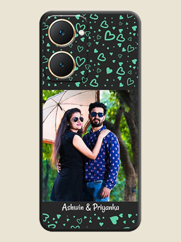 Custom Sea Green Indefinite Love Pattern on Photo On Space Black Custom Soft Matte Mobile Back Cover - Vivo Y18