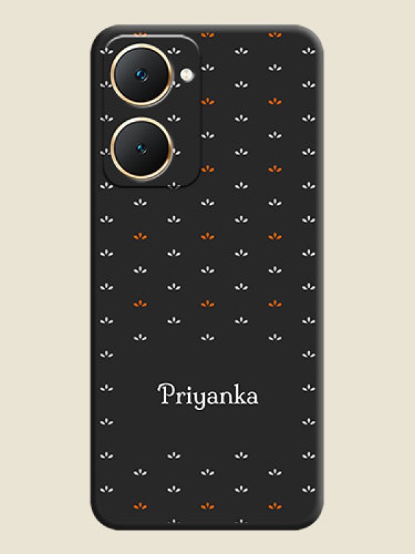 Custom Simple Pattern With Custom Text On Space Black Custom Soft Matte Mobile Back Cover - Vivo Y18e