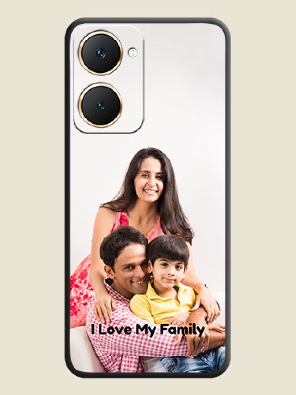 Custom Full Single Pic Upload With Text On Space Black Custom Soft Matte Mobile Back Cover - Vivo Y18T