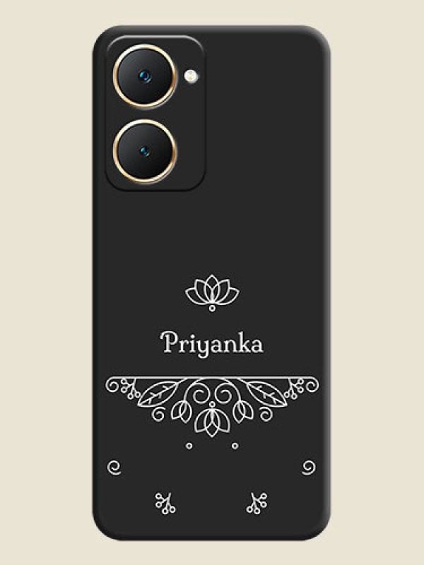 Custom Lotus Garden Custom Text On Space Black Custom Soft Matte Mobile Back Cover - Vivo Y18T
