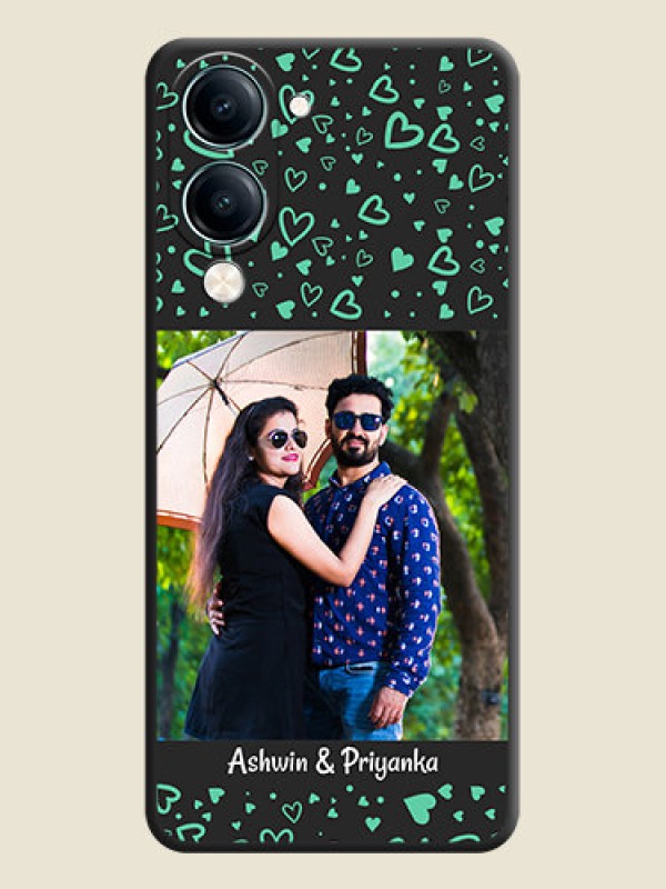 Custom Sea Green Indefinite Love Pattern on Photo On Space Black Custom Soft Matte Mobile Back Cover - Vivo Y19 5G