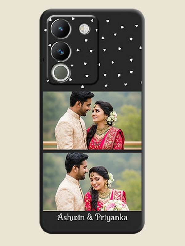 Custom Miniature Love Symbols with Name On Space Black Custom Soft Matte Mobile Back Cover - Vivo Y200 5G