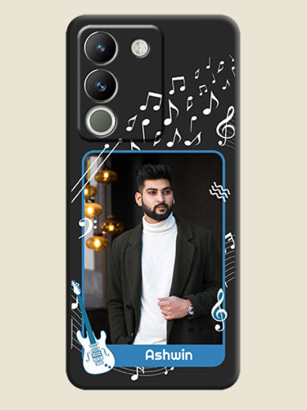 Custom Musical Theme Design with Text on Photo On Space Black Custom Soft Matte Mobile Back Cover - Vivo Y200 5G