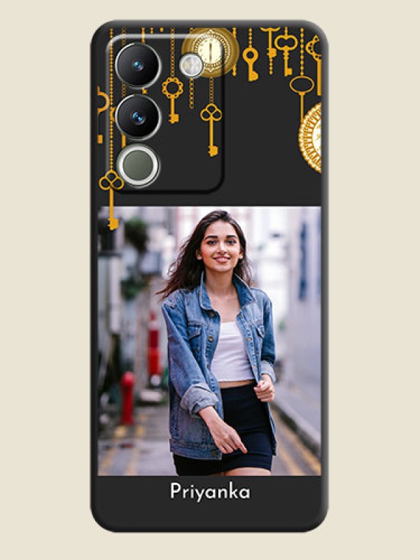 Custom Decorative Design with Text On Space Black Custom Soft Matte Mobile Back Cover - Vivo Y200 5G