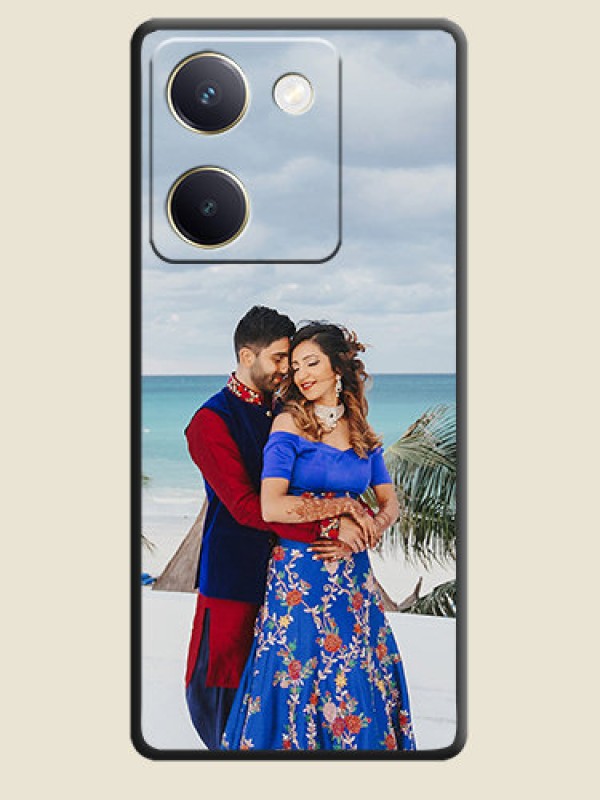 Custom Full Single Pic Upload On Space Black Custom Soft Matte Mobile Back Cover - Vivo Y200 Pro 5G